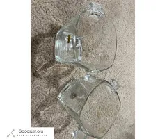 set of two glass crystal ice buckets- small